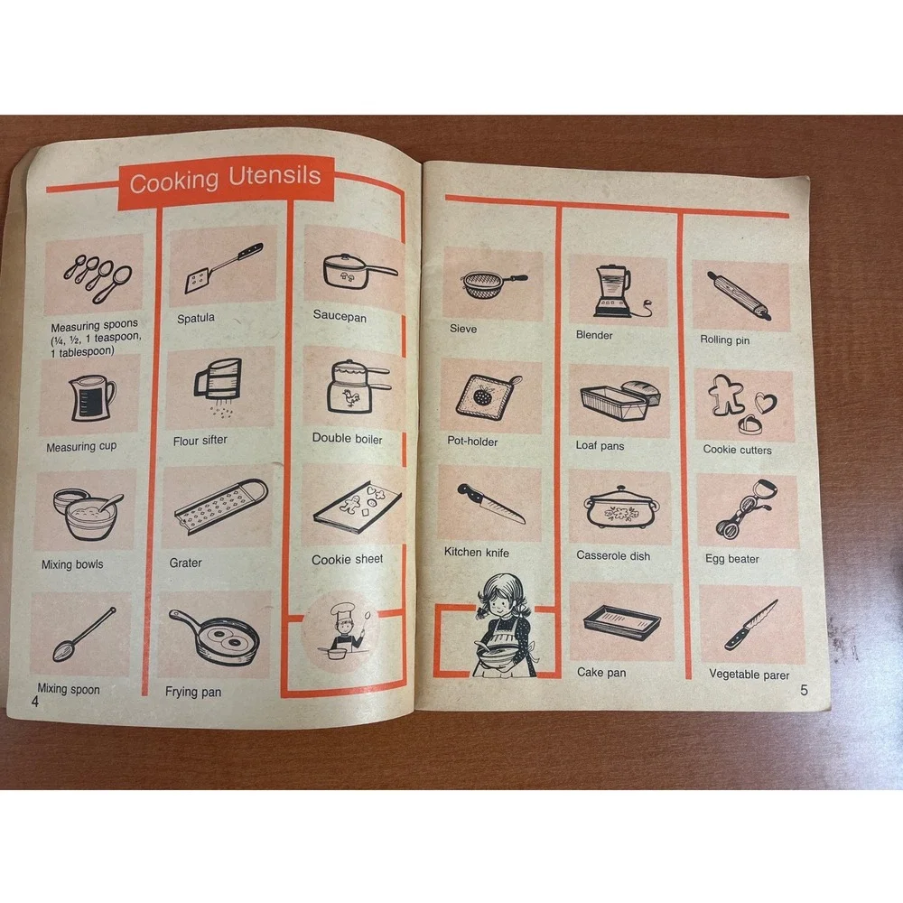 A Childs First Book of Cooking Vtg 1970s Homeschool Nostalgic Activity Kitchen